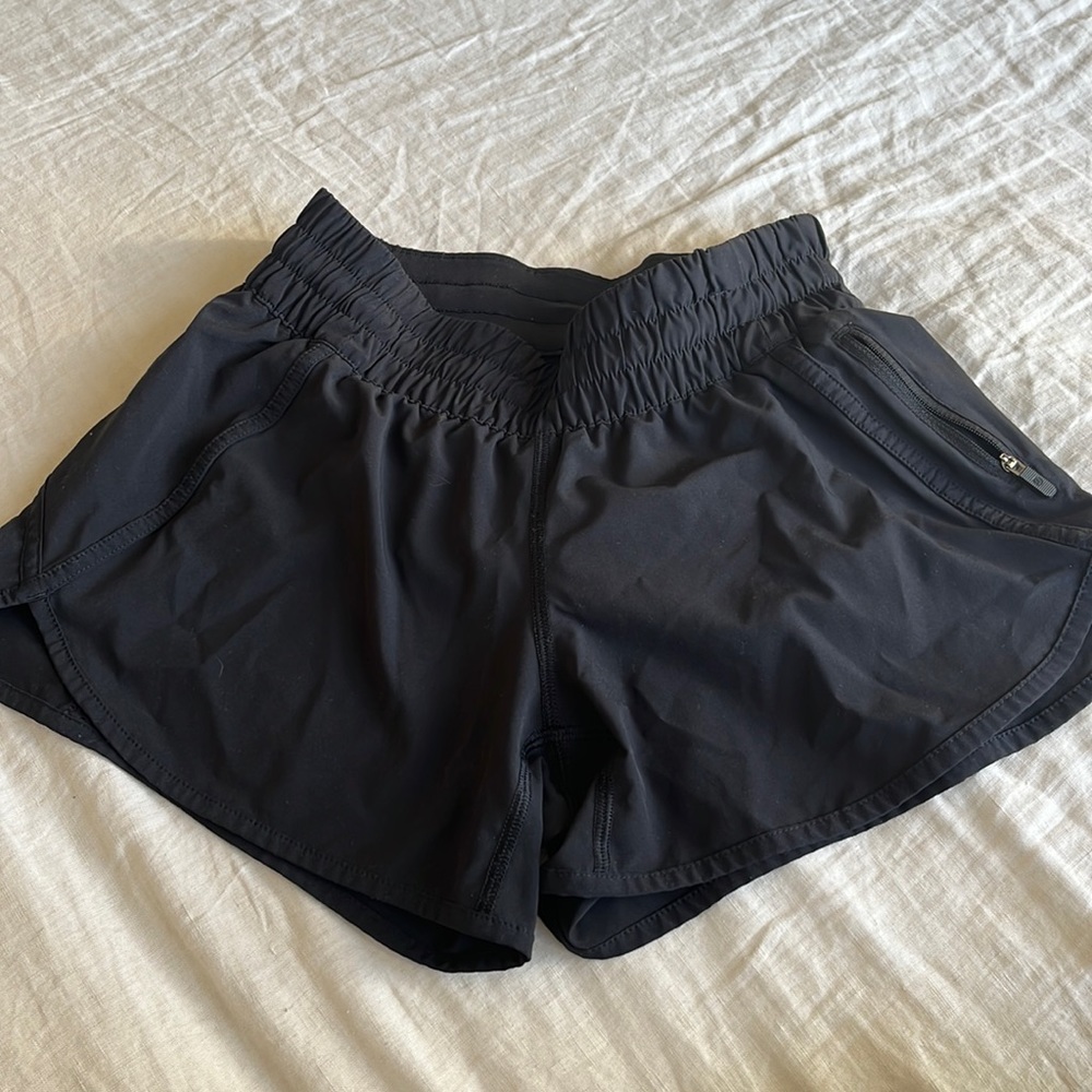 Black lululemon running shorts